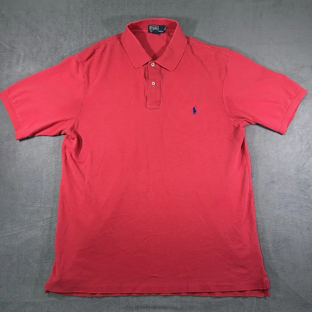 Polo Ralph Lauren Polo Shirt Red XL Tall Cotton Pony Logo Y2K Men’s Casual